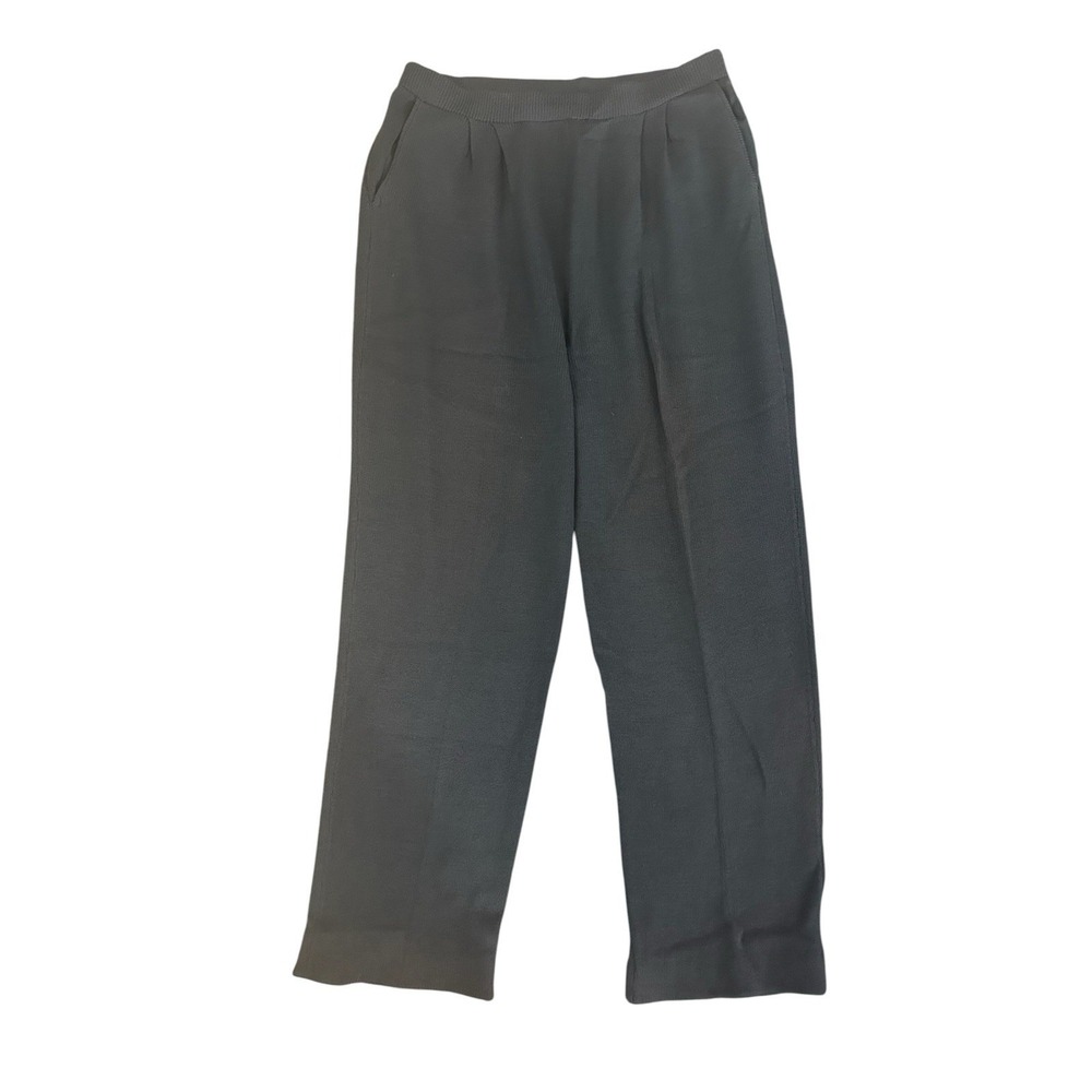 St John Collection Knit Pants Sz 12 Charcoal Gray altered for custom fit